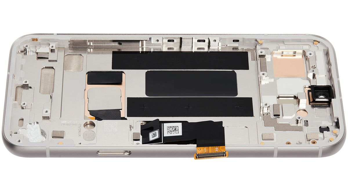 OLED Assembly With Frame (With Fingerprint Sensor ) For Google Pixel 8A (Refurbished) (Porcelain) - phone repair part close-up