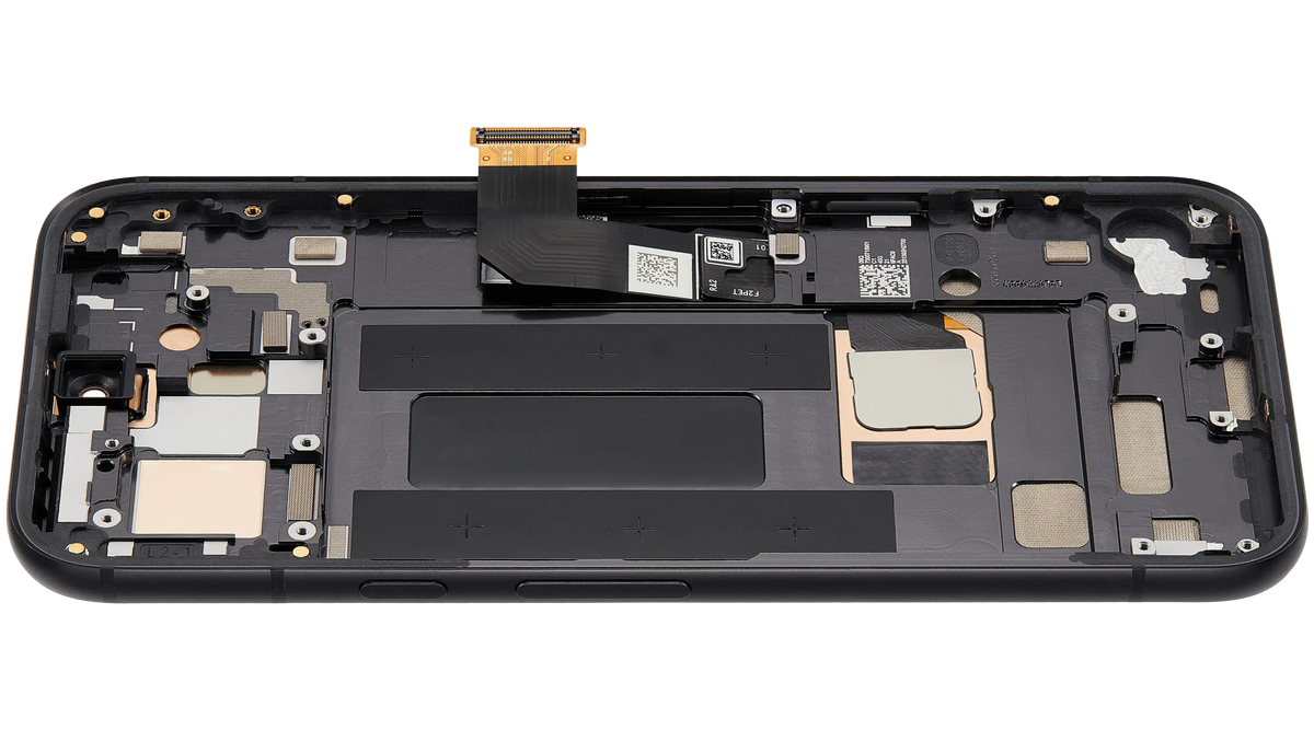 OLED Assembly With Frame (With Fingerprint Sensor ) For Google Pixel 8A (Refurbished) (Obsidian) - replacement part additional angle