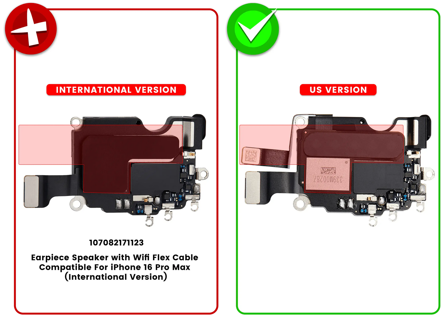 Earpiece Speaker with Wifi Flex Cable For iPhone 16 Pro Max (US Version)