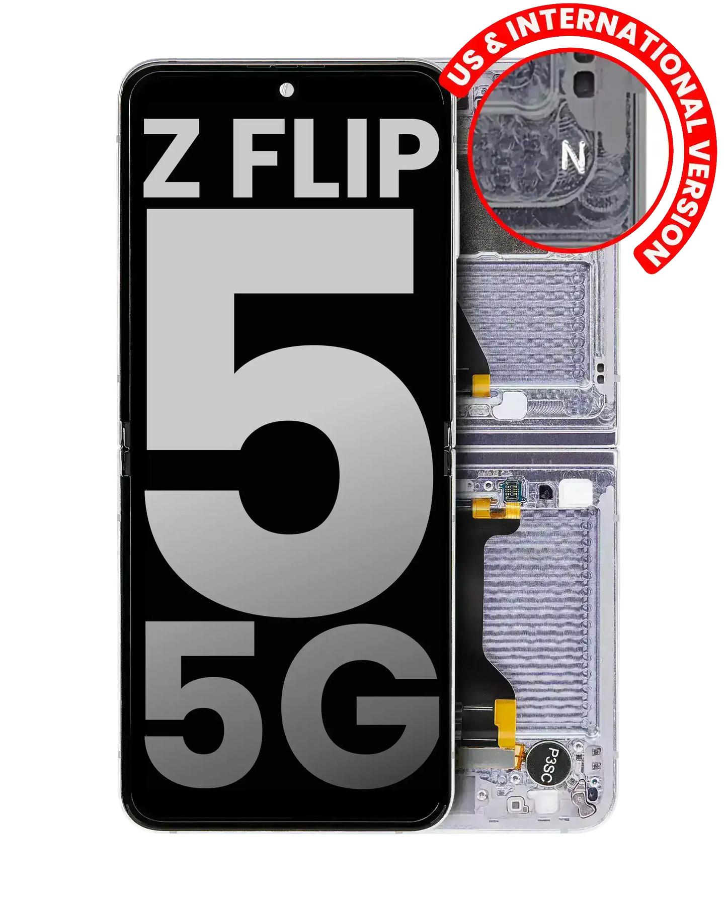 Inner OLED Assembly With Frame For Samsung Galaxy Z Flip 5 5G (US & International) (Used OEM Pull: Grade A) (Lavender) - View 1 | TechDrip Canada