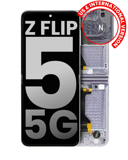 Inner OLED Assembly With Frame For Samsung Galaxy Z Flip 5 5G (US & International) (Used OEM Pull: Grade A) (Lavender) - View 1 | TechDrip Canada