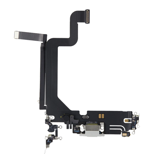 Charging Port Flex Cable For iPhone 14 Pro Max (Premium) (Silver)