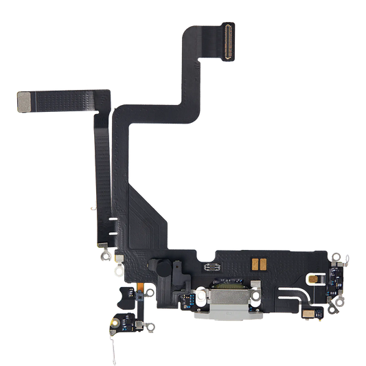 Charging Port Flex Cable For iPhone 14 Pro (Premium) (Silver)