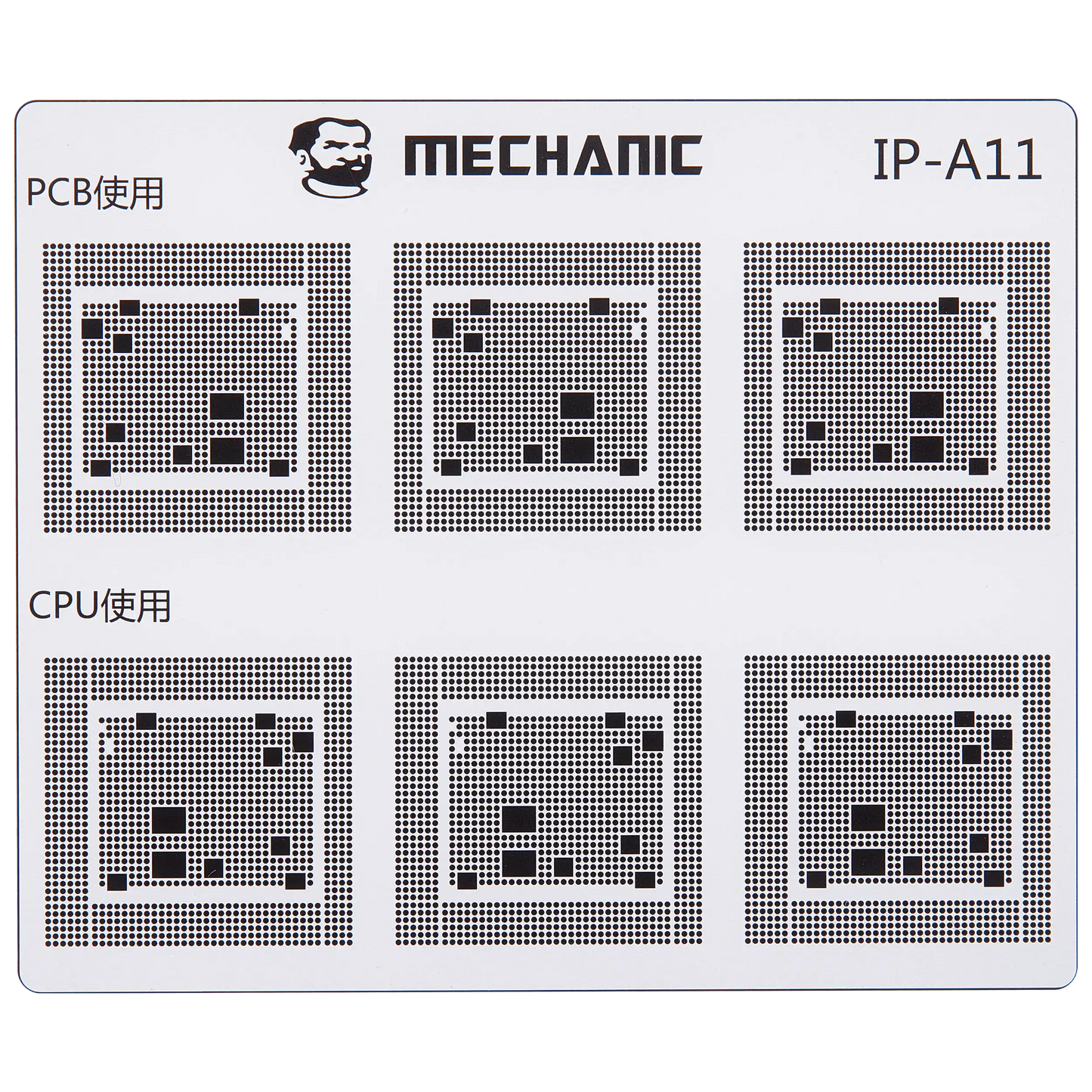 CPU Repair Green Oil Stencil (A8 - A18 Pro) For iPhone 6-16 Series (COM80) (Mechanic)