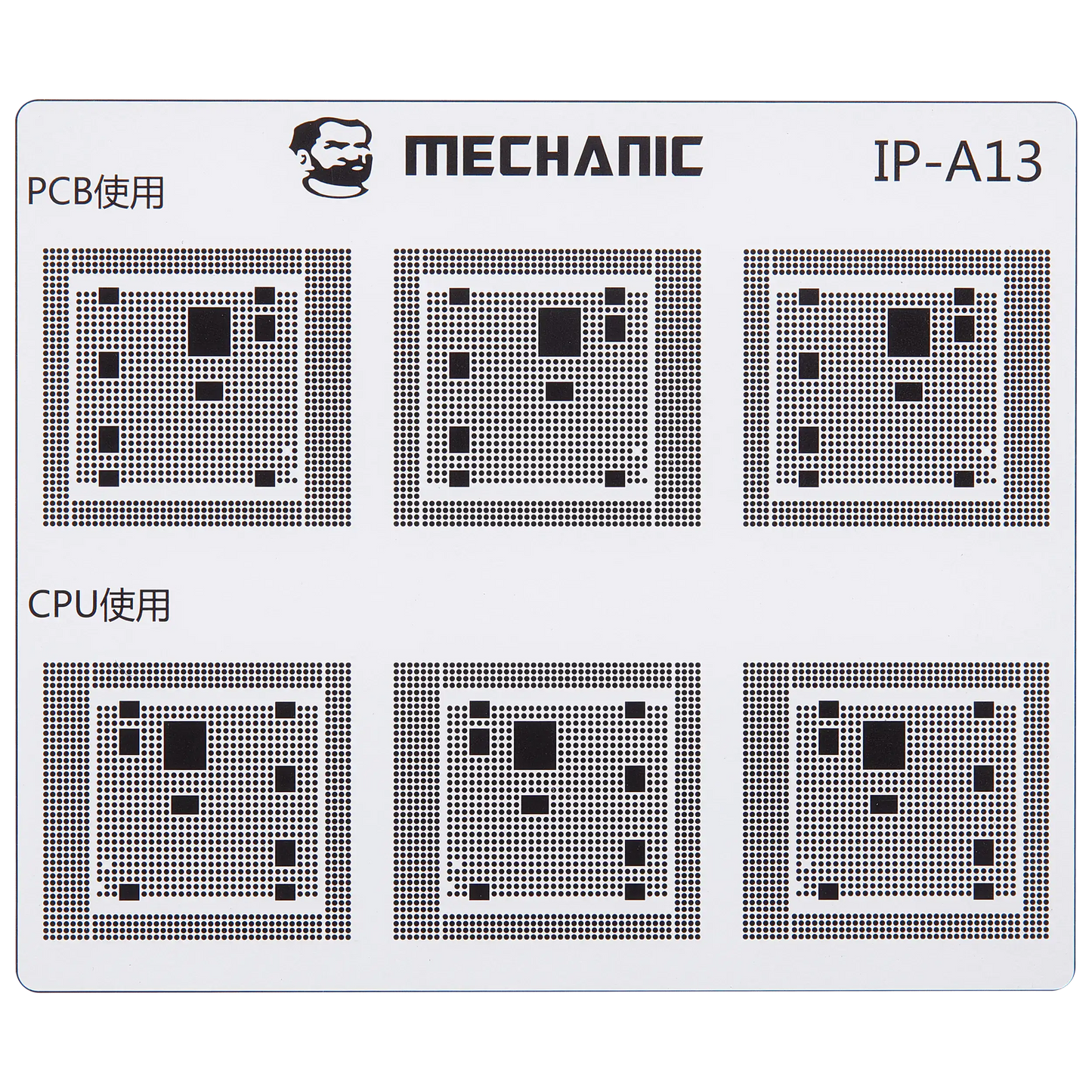 CPU Repair Green Oil Stencil (A8 - A18 Pro) For iPhone 6-16 Series (COM80) (Mechanic)