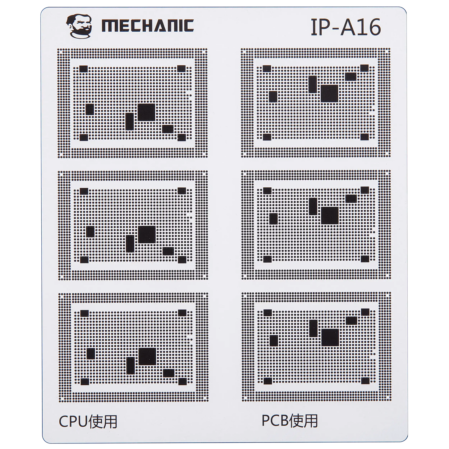 CPU Repair Green Oil Stencil (A8 - A18 Pro) For iPhone 6-16 Series (COM80) (Mechanic)