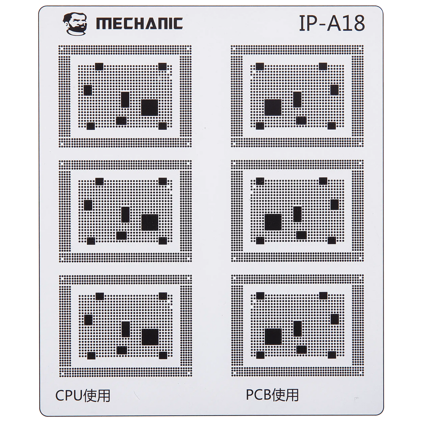 CPU Repair Green Oil Stencil (A8 - A18 Pro) For iPhone 6-16 Series (COM80) (Mechanic)