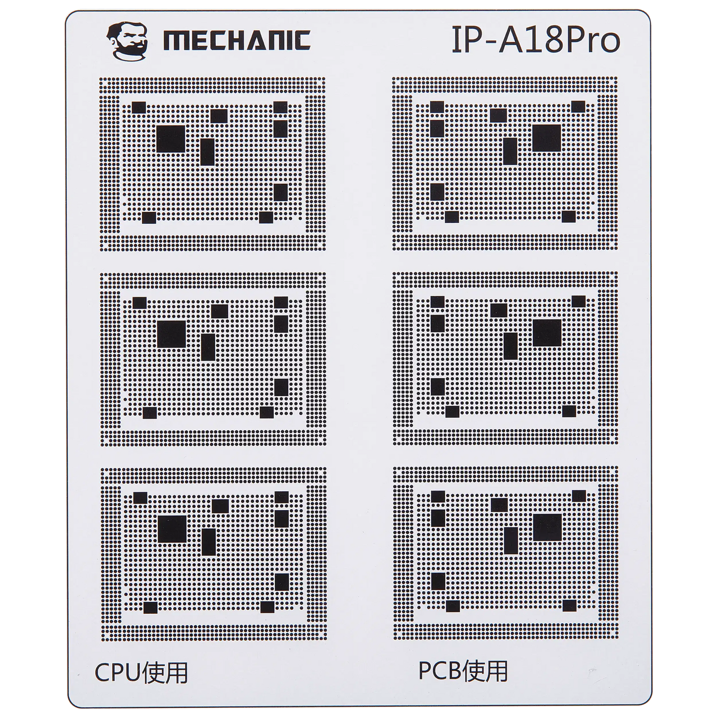 CPU Repair Green Oil Stencil (A8 - A18 Pro) For iPhone 6-16 Series (COM80) (Mechanic)