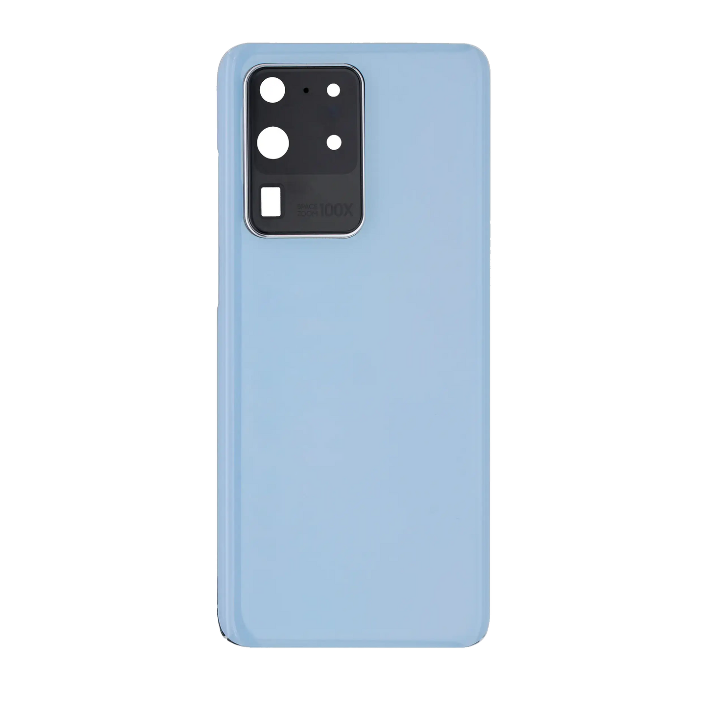 Back Cover Glass With Camera Lens For Samsung Galaxy S20 Ultra 5G (No Logo) (Aftermarket Plus) (Cloud Blue)