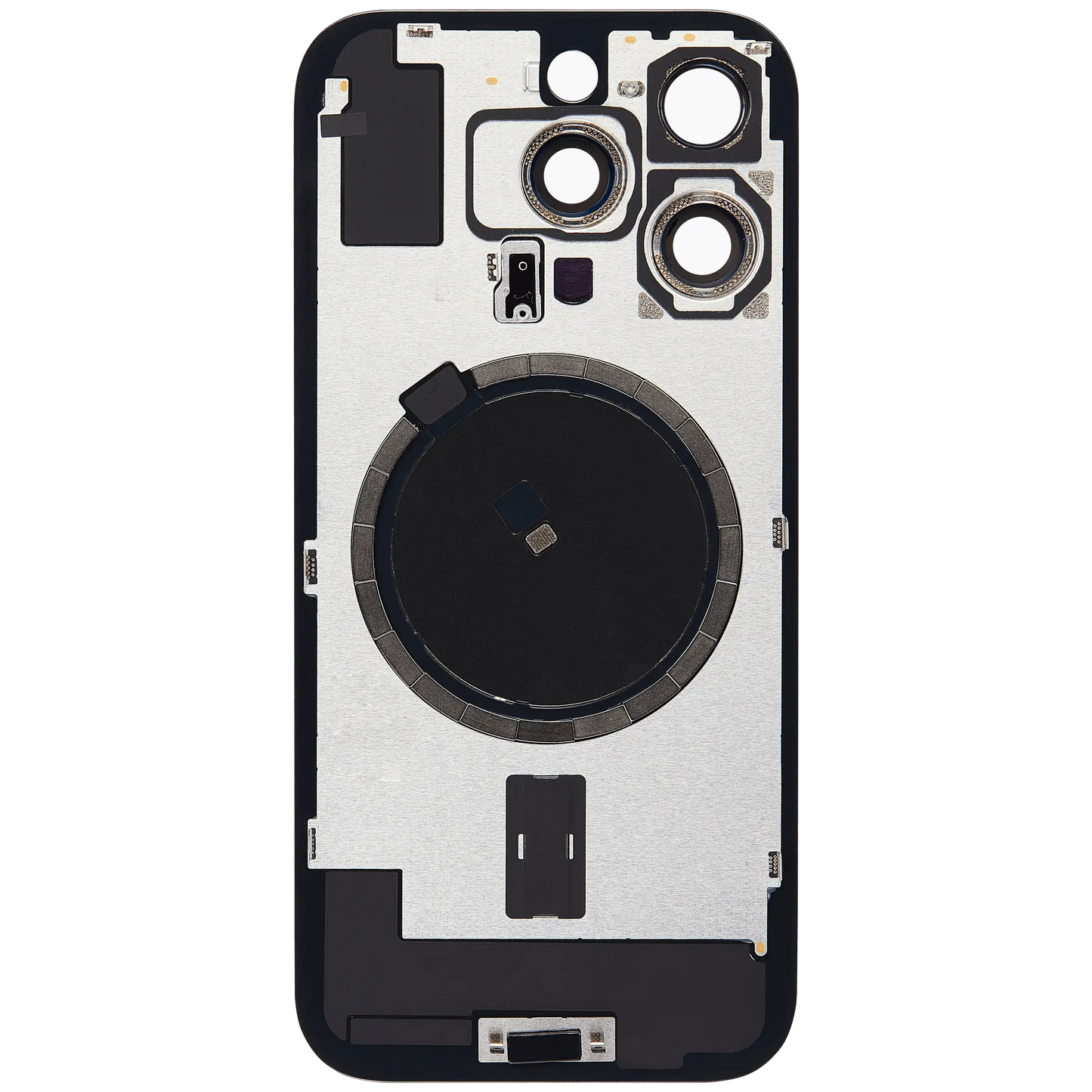 Back Glass w/ MagSafe Magnet & NFC & Flashlight Flex For iPhone 16 Pro (Aftermarket) (Natural Titanium) (No Logo)