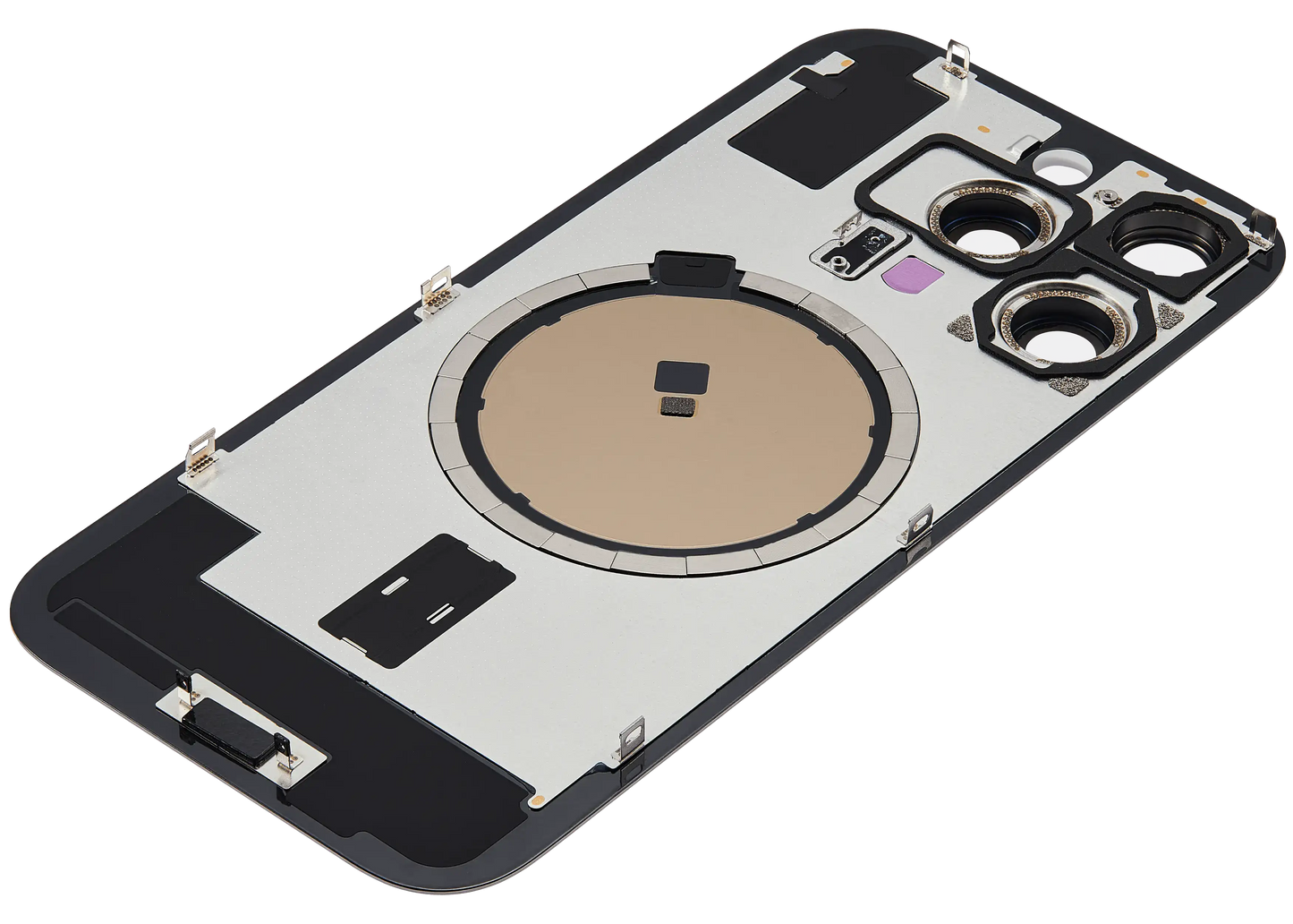 Back Glass w/ MagSafe Magnet & NFC & Flashlight Flex For iPhone 16 Pro (Aftermarket) (Natural Titanium) (No Logo)
