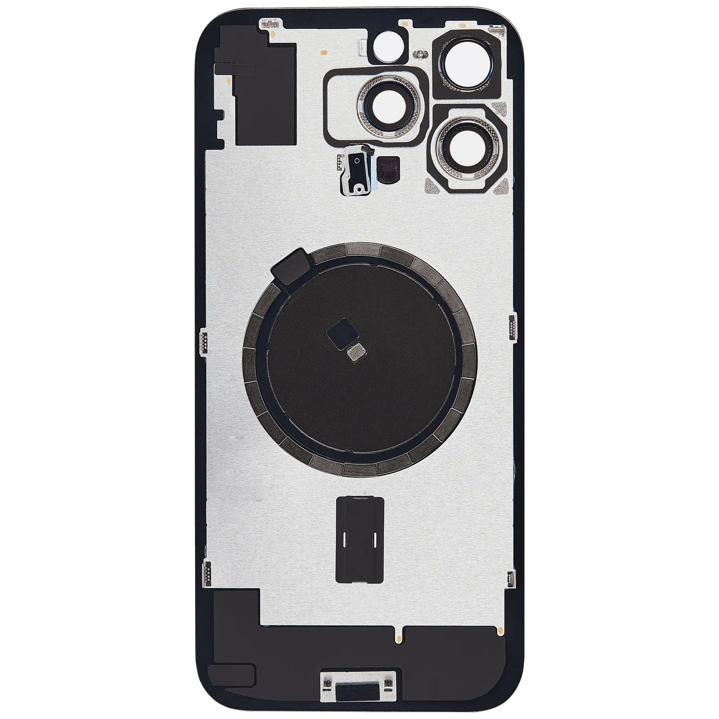 Back Glass w/ MagSafe Magnet For iPhone 16 Pro Max (Aftermarket) (Black Titanium) (No Logo)