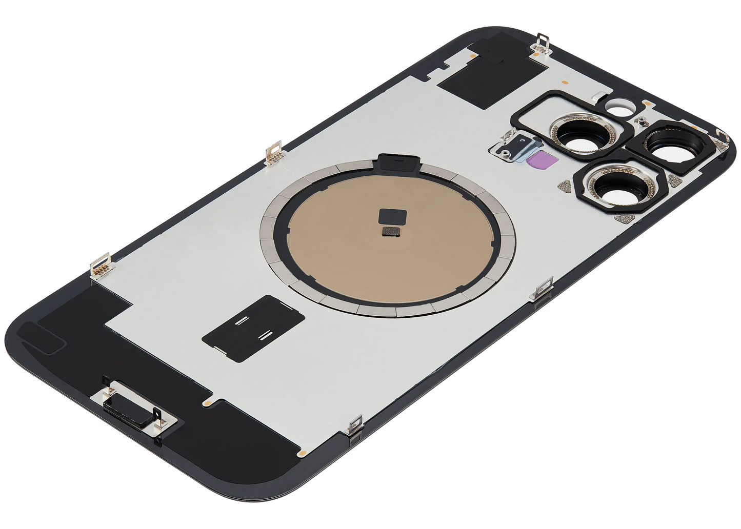 Back Glass w/ MagSafe Magnet For iPhone 16 Pro Max (Aftermarket) (Black Titanium) (No Logo)