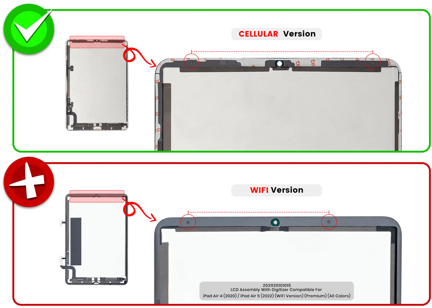 LCD Assembly With Digitizer For iPad Air 4 (2020) / iPad Air 5 (2022) (WiFi & Cellular) (Refurbished) (All Colors)