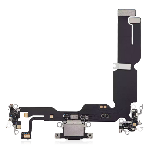 Charging Port Flex Cable For iPhone 15 Plus (Aftermarket Plus) (Black)