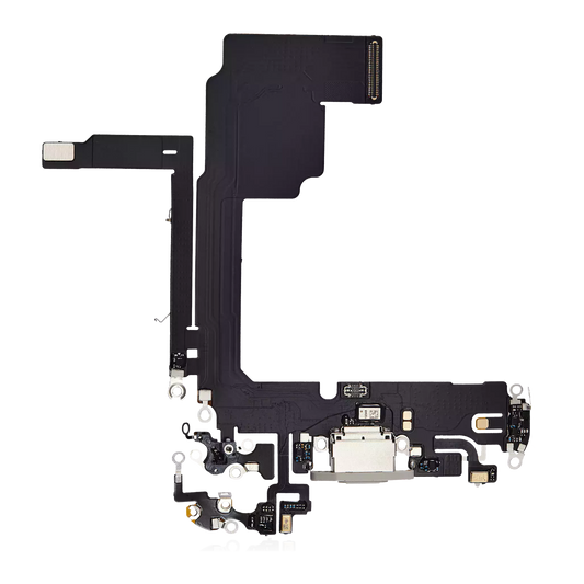 Charging Port Flex Cable For iPhone 15 Pro (Aftermarket Plus) (White Titanium)