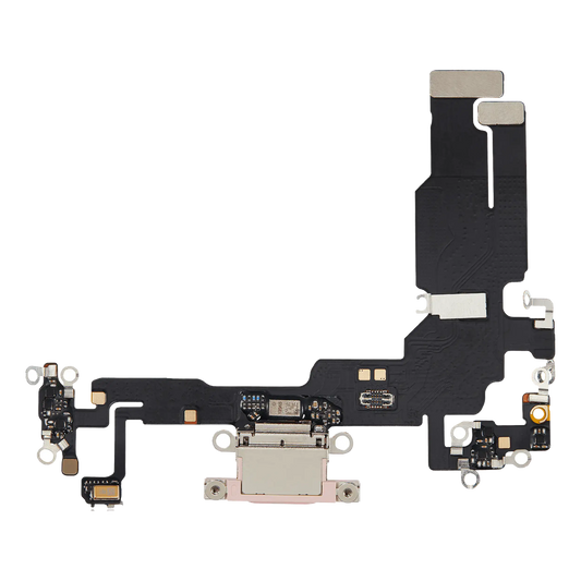Charging Port Flex Cable For iPhone 15 (Aftermarket Plus) (Pink)