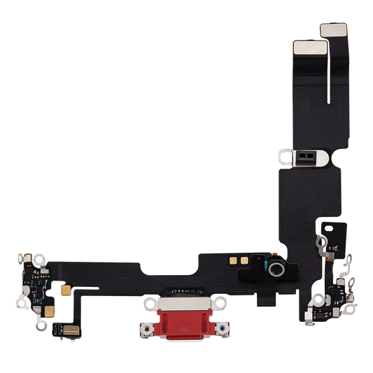 Charging Port Flex Cable For iPhone 14 Plus (Used OEM Pull) (Red)