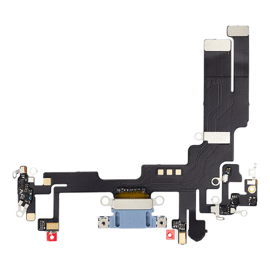 Charging Port Flex Cable For iPhone 14 (Used OEM Pull) (Blue)