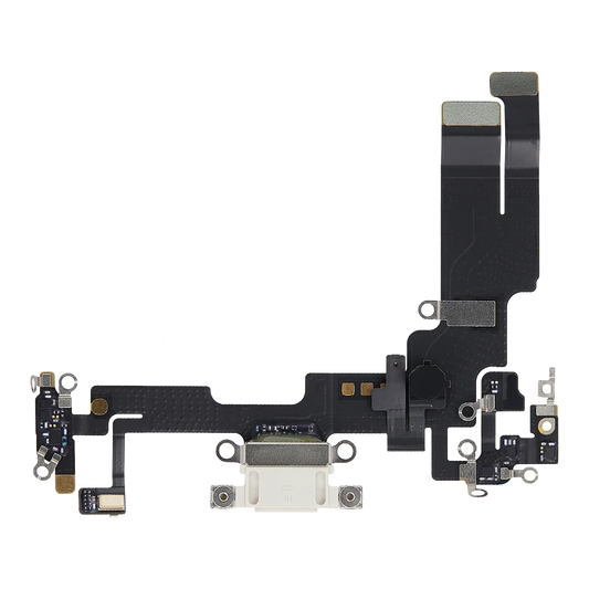 Charging Port Flex Cable For iPhone 14 (Used OEM Pull) (Starlight)