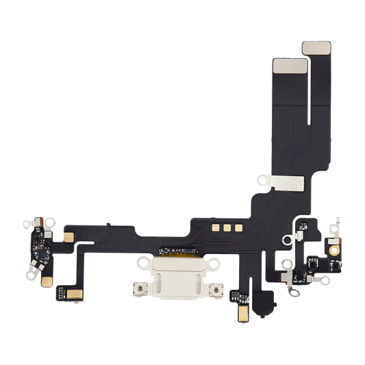 Charging Port Flex Cable For iPhone 14 (Aftermarket Plus) (Starlight)