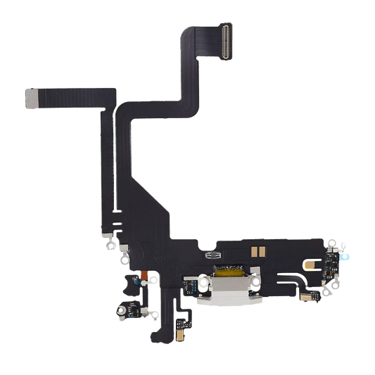 Charging Port Flex Cable For iPhone 14 Pro (Aftermarket Plus) (Silver)