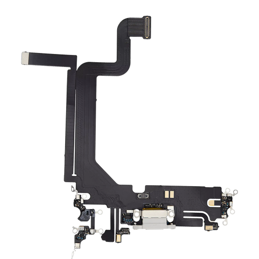 Charging Port Flex Cable For iPhone 14 Pro Max (Aftermarket Plus) (Silver)