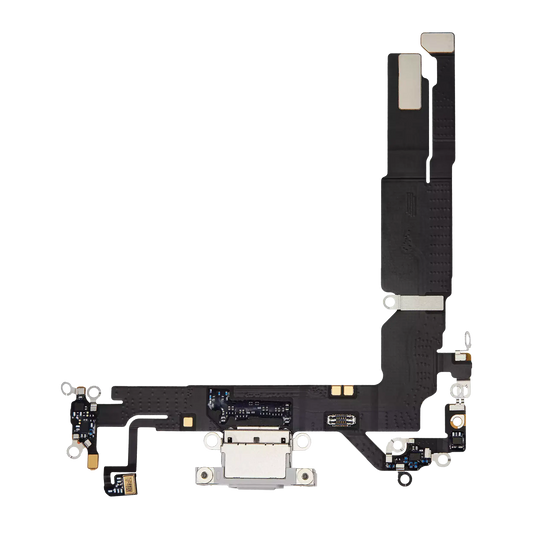Charging Port Flex Cable For iPhone 16 (Premium) (White) — product photo 1