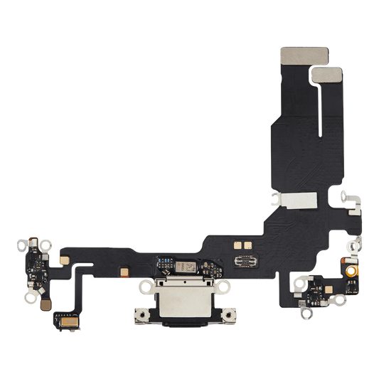Charging Port Flex Cable For iPhone 15 (Aftermarket Plus) (Black)