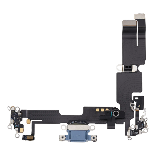 Charging Port Flex Cable For iPhone 14 Plus (Used OEM Pull) (Blue)