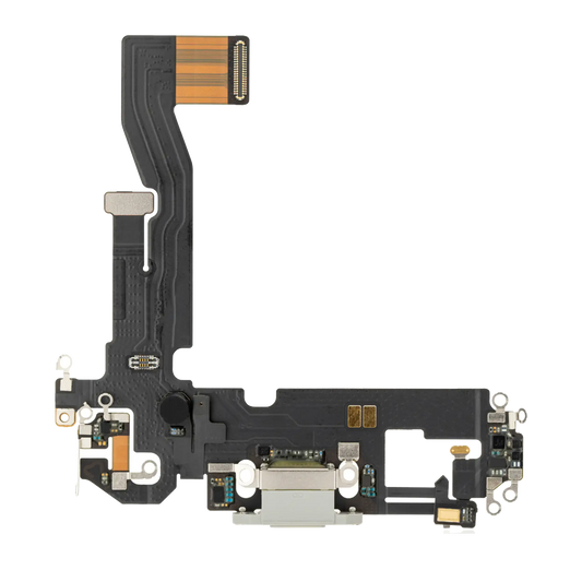 Charging Port Flex Cable For iPhone 12 Pro (Used OEM Pull) (Silver)