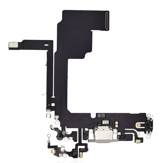 Charging Port Flex Cable For iPhone 15 Pro (Premium) (White Titanium)