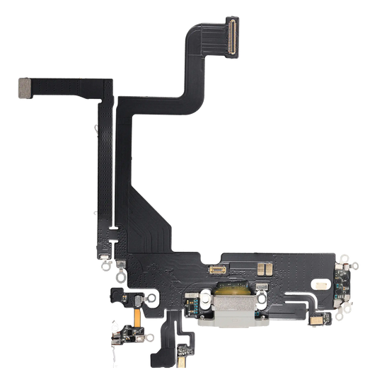 Charging Port Flex Cable For iPhone 13 Pro (Aftermarket Plus) (Silver)