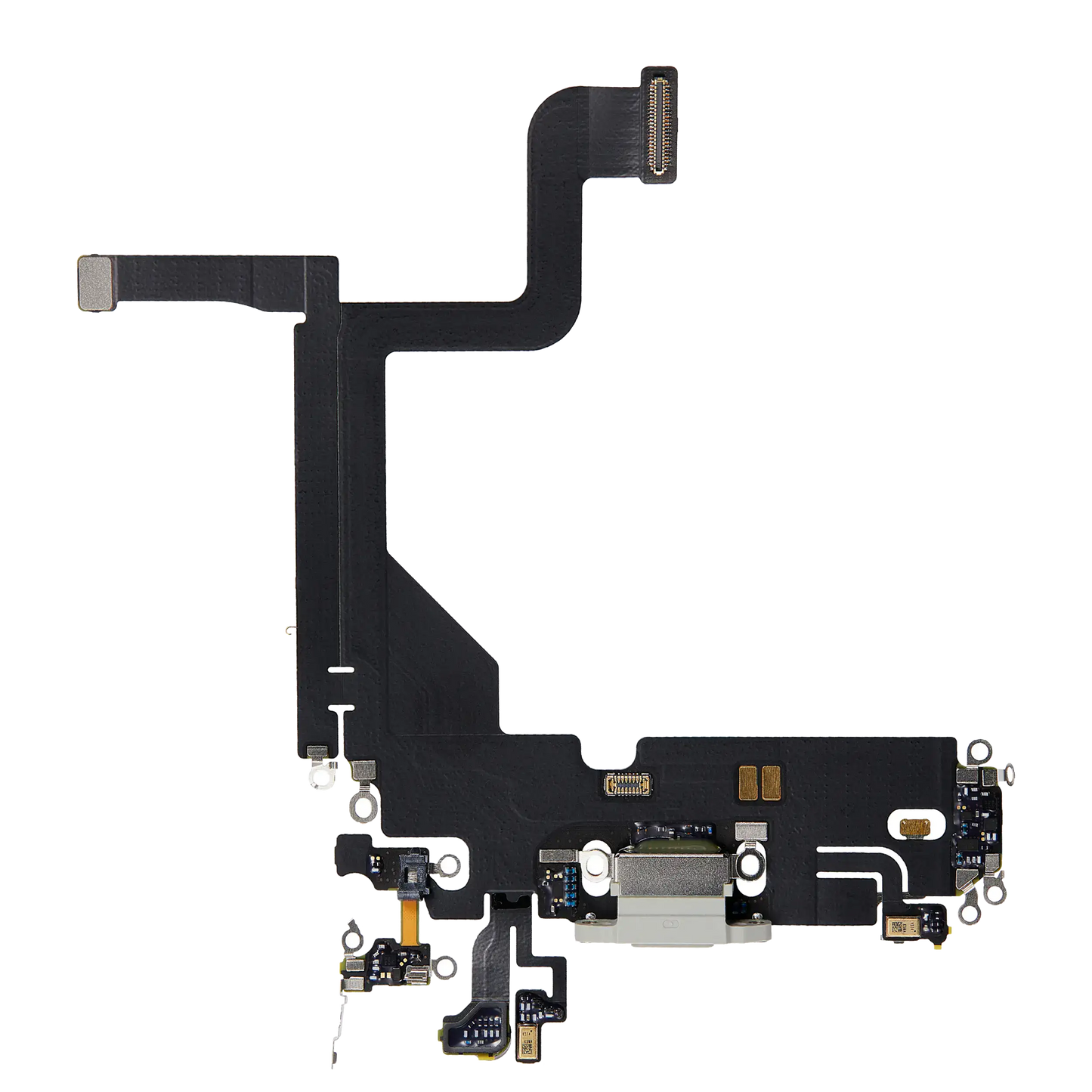 Charging Port Flex Cable For iPhone 13 Pro (Used OEM Pull) (Silver)