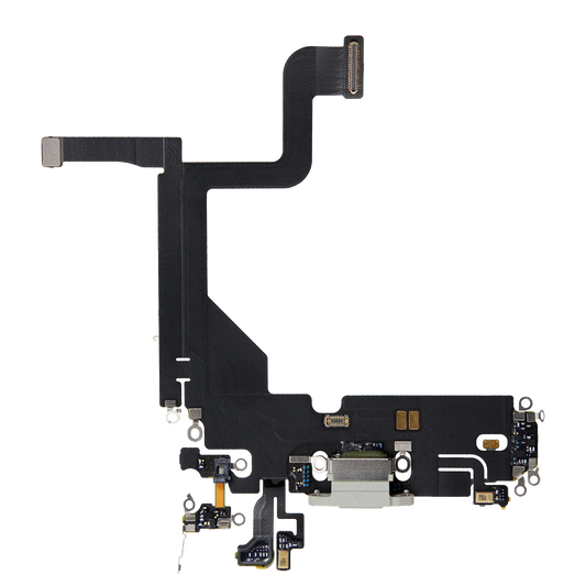 Charging Port Flex Cable For iPhone 13 Pro (Used OEM Pull) (Silver)