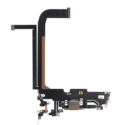 Charging Port Flex Cable For iPhone 13 Pro Max (Used OEM Pull) (Gold)