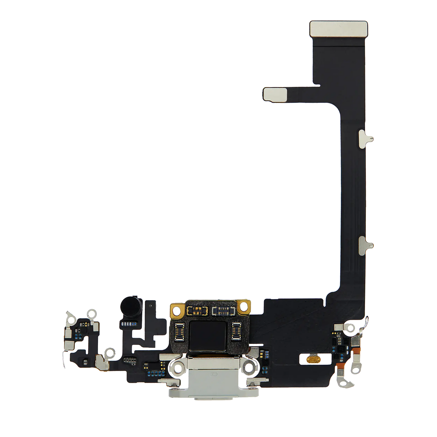 Charging Port Flex Cable With Board For iPhone 11 Pro (Used OEM Pull) (Silver)