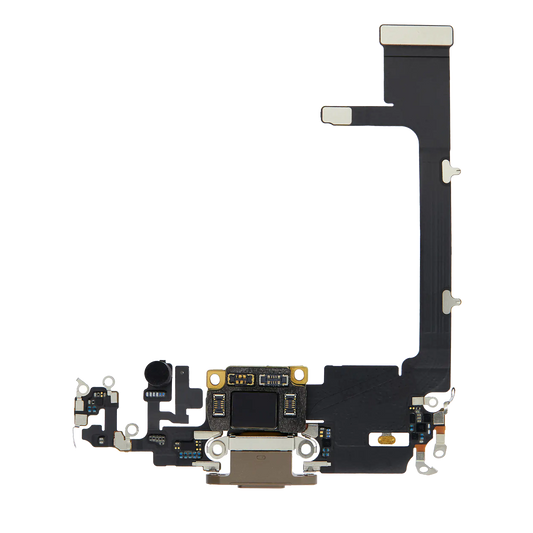 Charging Port Flex Cable With Board For iPhone 11 Pro (Used OEM Pull) (Gold)