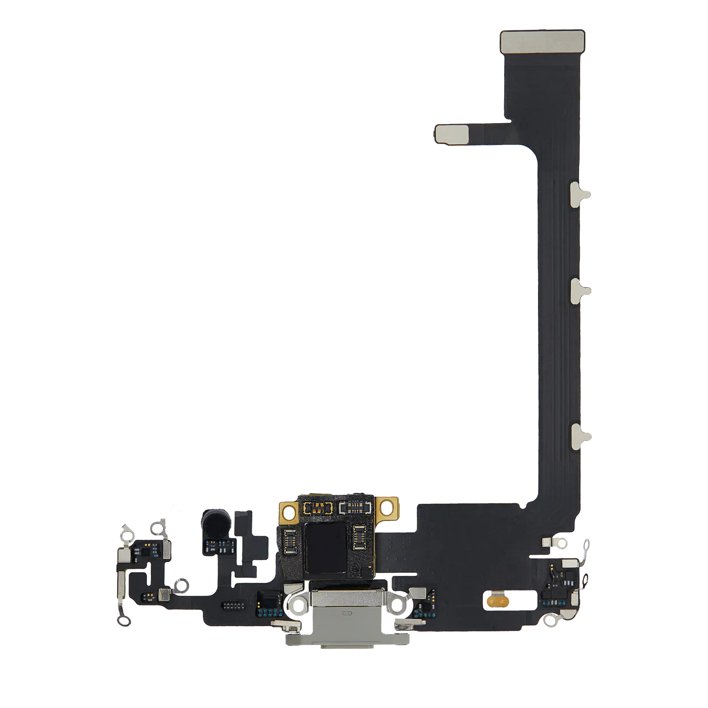 Charging Port Flex Cable With Board For iPhone 11 Pro Max (Used OEM Pull) (Silver)