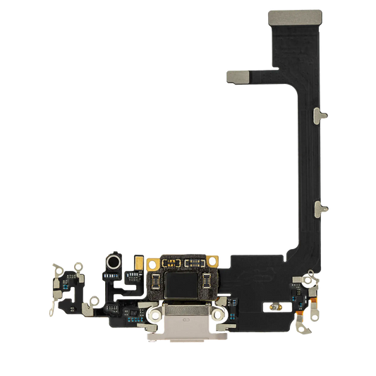 Charging Port Flex Cable With Board For iPhone 11 Pro (Aftermarket Plus) (Silver)
