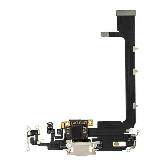 Charging Port Flex Cable With Board For iPhone 11 Pro Max (Aftermarket Plus) (Silver)
