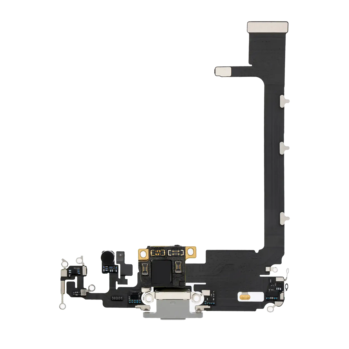 Charging Port Flex Cable With Board For iPhone 11 Pro Max (Premium) (Silver)
