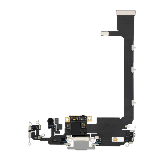 Charging Port Flex Cable With Board For iPhone 11 Pro Max (Premium) (Silver)