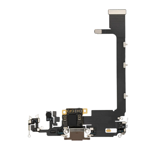 Charging Port Flex Cable With Board For iPhone 11 Pro Max (Premium) (Gold)