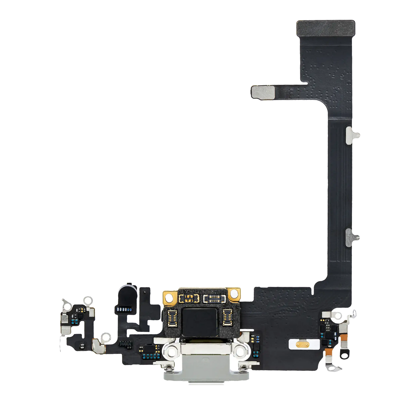Charging Port Flex Cable With Board For iPhone 11 Pro (Premium) (Silver)