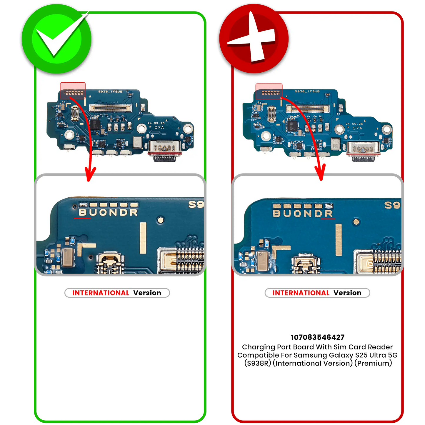 Charging Port Board With Sim Card Reader For Samsung Galaxy S25 Ultra 5G (S938B) (International Version) (Premium)