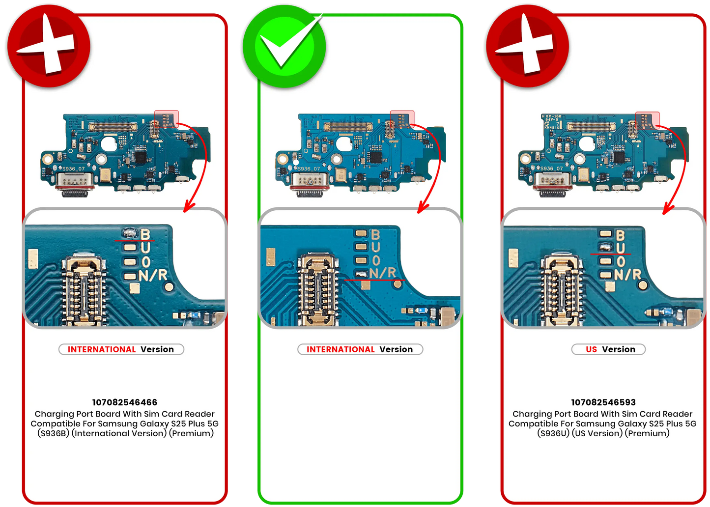 Charging Port Board With Sim Card Reader For Samsung Galaxy S25 Plus 5G (S936N / R) (International Version) (Premium)