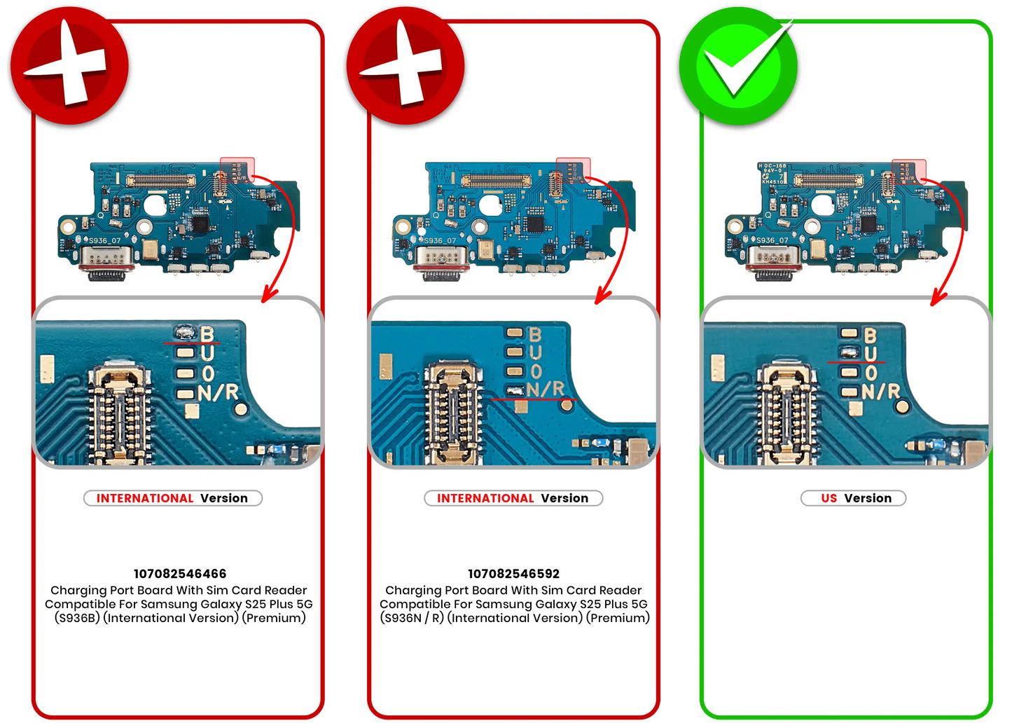 Charging Port Board With Sim Card Reader For Samsung Galaxy S25 Plus 5G (S936U) (US Version) (Premium)