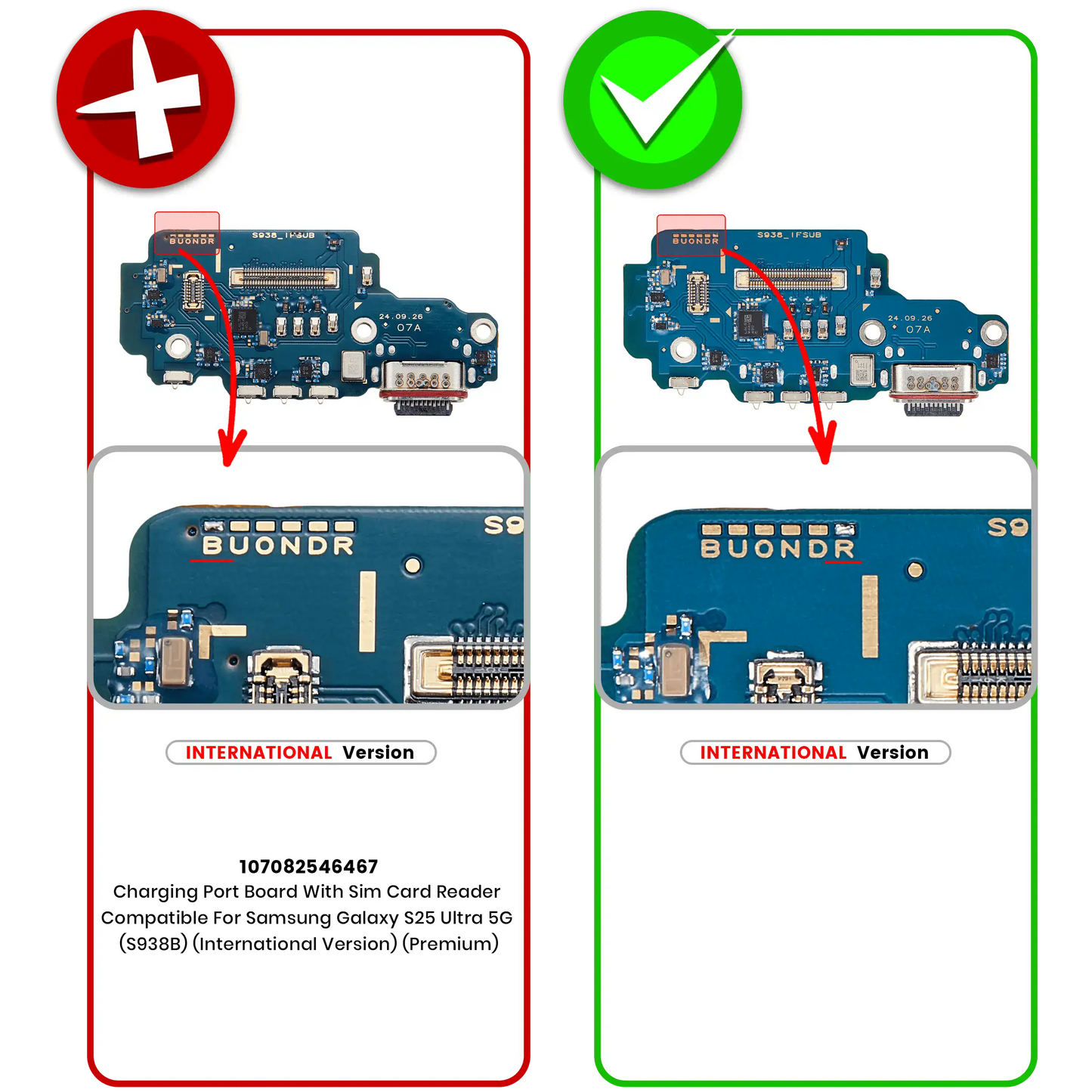 Charging Port Board With Sim Card Reader For Samsung Galaxy S25 Ultra 5G (S938R) (International Version) (Premium)