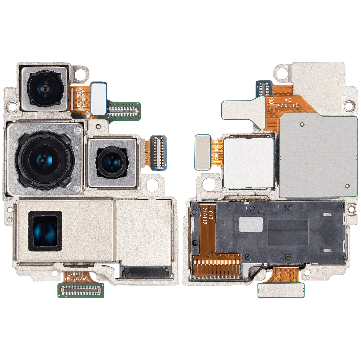 Back Camera Assembly (Wide & Telephoto & Ultrawide & Periscope & Telephoto) For Samsung Galaxy S21 Ultra 5G (Used OEM Pull: Grade B)